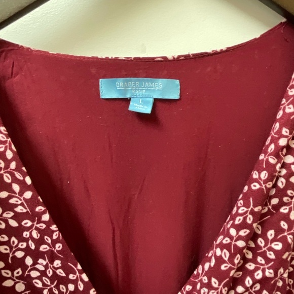 Draper James Burgundy Leaf Print Dress - Picture 3 of 4